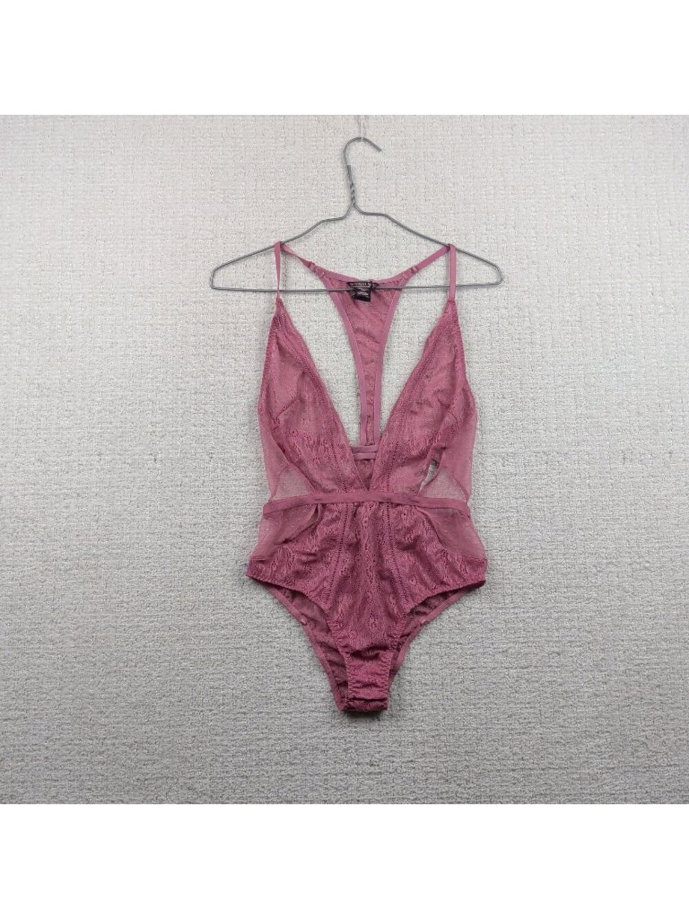 Victoria Secret Lace Teddy Deep V-Neck Floral Coquette Pink Sexy Lingerie Wom S